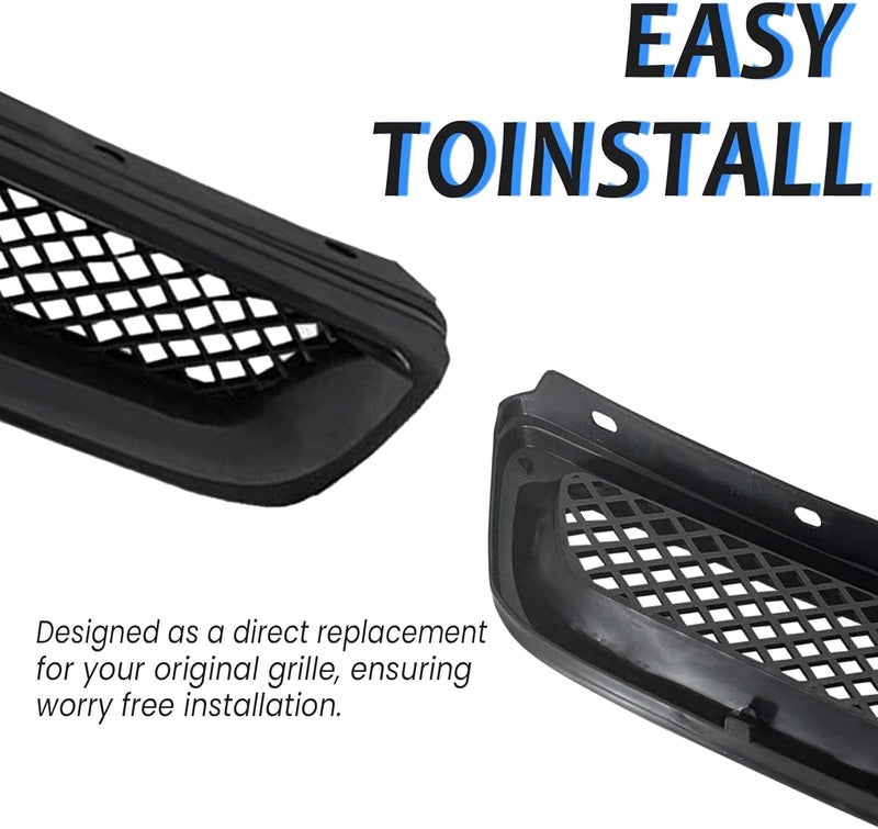 Kspeed Front Bumper Grille Fit 1996 1997 1998 for Civic CX/DX/EX/LX/HX,ABS Plastic Type-R Black Mesh Front Upper Grill Guard Replacement Part - Image 4